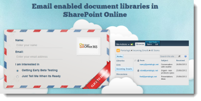 Email enabled document libraries for SharePoint online / 365